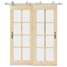Kit de herrajes para puerta corredera 200 cm acero plateado by , Door items - Ref: Foro24-3295760, Price: 222,25 €, Discount: %