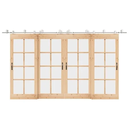 Kit de herrajes para puerta corredera 200 cm acero plateado by , Door items - Ref: Foro24-3295762, Price: 252,99 €, Discount: %