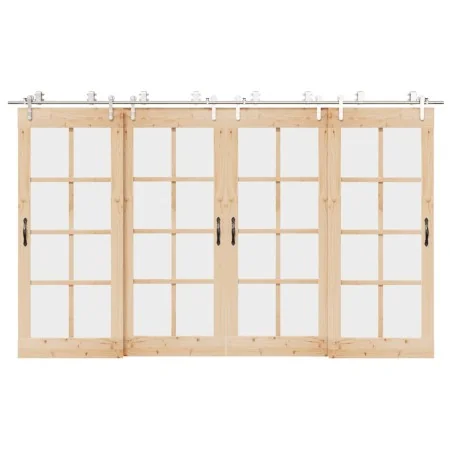 Kit de herrajes para puerta corredera 366 cm acero plateado by , Door items - Ref: Foro24-3295769, Price: 528,73 €, Discount: %