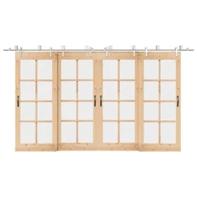 Kit de herrajes para puerta corredera 400 cm acero plateado by , Door items - Ref: Foro24-3295774, Price: 449,10 €, Discount: %