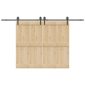 Kit de herrajes para puertas correderas acero negro 366 cm by , Door items - Ref: Foro24-3295797, Price: 95,93 €, Discount: %