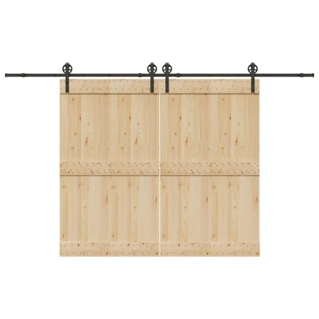 Kit de herrajes para puertas correderas acero negro 366 cm by , Door items - Ref: Foro24-3295797, Price: 95,93 €, Discount: %
