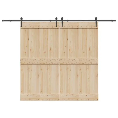 Kit de herrajes para puertas correderas acero negro 305 cm by , Door items - Ref: Foro24-3295781, Price: 127,85 €, Discount: %