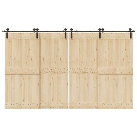 Kit de herrajes para puertas correderas acero negro 366 cm by , Door items - Ref: Foro24-3295795, Price: 157,75 €, Discount: %