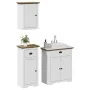 Juego muebles baño BODO 3pzas madera maciza pino blanco marrón de , Muebles de baño - Ref: Foro24-3307648, Precio: 266,96 €, ...