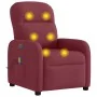 Sillón de masaje reclinable eléctrico tela rojo tinto de , Sillones - Ref: Foro24-3302965, Precio: 248,88 €, Descuento: %