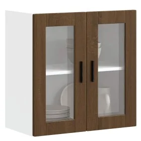Armario de pared para cocina puerta cristal Porto roble marrón de , Armarios de cocina - Ref: Foro24-854154, Precio: 66,99 €,...