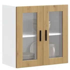 Armario pared para cocina puerta cristal Porto roble artesanal de , Armarios de cocina - Ref: Foro24-854156, Precio: 66,39 €,...
