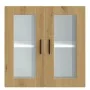 Armario pared para cocina puerta cristal Porto roble artesanal de , Armarios de cocina - Ref: Foro24-854156, Precio: 66,39 €,...