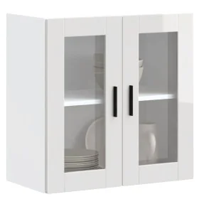Armario pared para cocina puerta cristal Porto blanco brillante de , Armarios de cocina - Ref: Foro24-854149, Precio: 76,44 €...