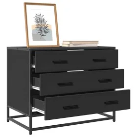 Cajonera de madera contrachapada negro 70x41x56 cm by , Drawers - Ref: Foro24-849074, Price: 91,06 €, Discount: %