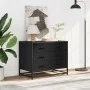 Cajonera de madera contrachapada negro 70x41x56 cm de , Cajoneras - Ref: Foro24-849074, Precio: 91,06 €, Descuento: %