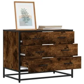 Cómoda de madera contrachapada roble ahumado 70x41x56 cm de , Cajoneras - Ref: Foro24-849076, Precio: 91,84 €, Descuento: %