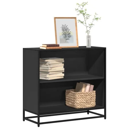 Estantería madera ingeniería negra 80,5x35x76 cm de , Librerías y estanterías - Ref: Foro24-849104, Precio: 86,89 €, Descuent...