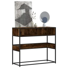 Mesa consola de madera de ingeniería roble ahumado 90x35x80 cm by , Side tables - Ref: Foro24-849171, Price: 70,87 €, Discoun...
