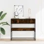 Mesa consola de madera de ingeniería roble ahumado 90x35x80 cm by , Side tables - Ref: Foro24-849171, Price: 70,87 €, Discoun...