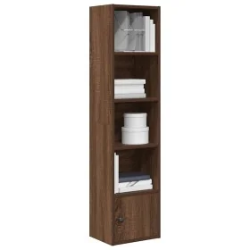 Estantería madera de ingeniería marrón roble 31x24x127 cm de , Librerías y estanterías - Ref: Foro24-860352, Precio: 54,04 €,...