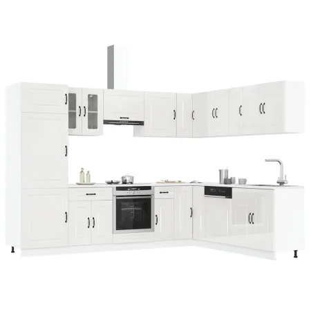 Mueble cocina Kalmar blanco brillo 14 pzas madera contrachapada de , Armarios de cocina - Ref: Foro24-3314973, Precio: 1,00 €...