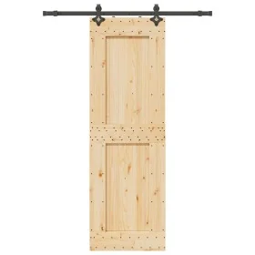 Puerta corredera con herrajes madera maciza de pino 70x210 cm de , Puertas - Ref: Foro24-3332724, Precio: 170,16 €, Descuento: %