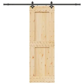 Puerta corredera con herrajes madera maciza de pino 70x210 cm de , Puertas - Ref: Foro24-3332730, Precio: 183,93 €, Descuento: %