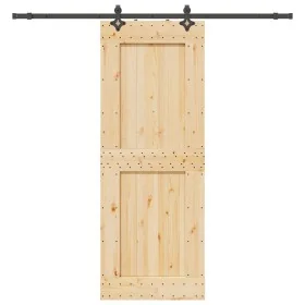 Puerta corredera con herrajes madera maciza de pino 85x210 cm de , Puertas - Ref: Foro24-3332732, Precio: 209,17 €, Descuento: %