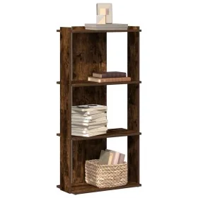 Librería 3 estantes madera ingeniería roble ahumado 60x30x120cm de , Librerías y estanterías - Ref: Foro24-860269, Precio: 59...