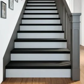 Peldaños de escalera 12 uds madera maciza roble marrón oscuro de , Alfombrillas para escalones - Ref: Foro24-3283039, Precio:...