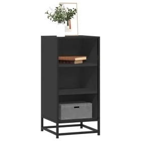 Aparador de madera de ingeniería y metal negro 35,5x35x76 cm de , Aparadores - Ref: Foro24-848949, Precio: 58,42 €, Descuento: %