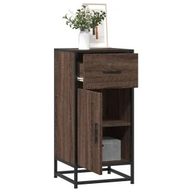 Aparador madera ingeniería y metal marrón roble 35,5x35x76 cm by , Sideboards - Ref: Foro24-848963, Price: 69,53 €, Discount: %