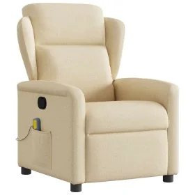 Sillón de masaje reclinable de tela crema de , Sillones - Ref: Foro24-4015594, Precio: 216,98 €, Descuento: %