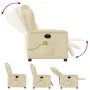 Sillón de masaje reclinable de tela crema de , Sillones - Ref: Foro24-4015594, Precio: 216,98 €, Descuento: %