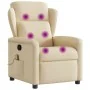 Sillón de masaje reclinable de tela crema de , Sillones - Ref: Foro24-4015594, Precio: 216,98 €, Descuento: %