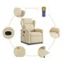 Sillón de masaje reclinable de tela crema de , Sillones - Ref: Foro24-4015594, Precio: 216,98 €, Descuento: %