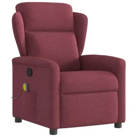 Sillón de masaje reclinable de tela color vino tinto de , Sillones - Ref: Foro24-4015589, Precio: 201,10 €, Descuento: %