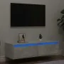 Mueble de TV con luces LED gris hormigón 100X35,5x25 cm de , Muebles TV - Ref: Foro24-860241, Precio: 78,67 €, Descuento: %