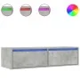Mueble de TV con luces LED gris hormigón 100X35,5x25 cm de , Muebles TV - Ref: Foro24-860241, Precio: 78,67 €, Descuento: %