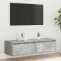 Mueble de TV con luces LED gris hormigón 100X35,5x25 cm de , Muebles TV - Ref: Foro24-860241, Precio: 78,67 €, Descuento: %