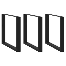 Patas para mesa centro forma U 3 uds acero negro 80x(72-73) cm by , Table legs - Ref: Foro24-4013204, Price: 117,56 €, Discou...