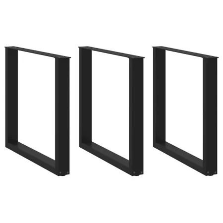 Patas para mesa centro forma U 3 uds acero negro 80x(72-73) cm de , Patas para mesas - Ref: Foro24-4013204, Precio: 117,56 €,...