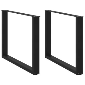 Patas para mesa comedor forma U 2uds acero negro 100x(72-73)cm by , Table legs - Ref: Foro24-4013196, Price: 100,65 €, Discou...
