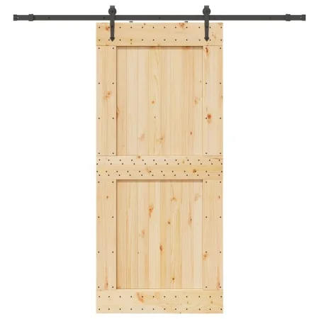 Puerta corredera con herrajes madera maciza de pino 100x210 cm von , Türen - Ref: Foro24-3332747, Preis: 231,78 €, Rabatt: %