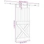 Puerta corredera con herrajes madera maciza de pino 90x210 cm de , Puertas - Ref: Foro24-3332793, Precio: 216,89 €, Descuento: %