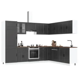 Mueble de cocina Porto negra 14 piezas madera contrachapada de , Armarios de cocina - Ref: Foro24-3314992, Precio: 1,00 €, De...