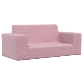 Sofá para niños de 2 plazas de felpa suave rosa de , Mobiliario para bebés y niños pequeños - Ref: Foro24-4104783, Precio: 44...