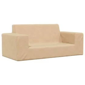 Sofá para niños de 2 plazas de felpa suave color crema de , Mobiliario para bebés y niños pequeños - Ref: Foro24-4104781, Pre...