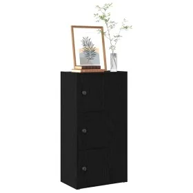 Librería de madera contrachapada roble negro 40x24x77 cm de , Librerías y estanterías - Ref: Foro24-860365, Precio: 53,26 €, ...