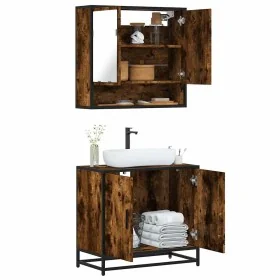 Set de muebles baño 2 pzas madera contrachapada roble ahumado de , Muebles de baño - Ref: Foro24-3300917, Precio: 126,08 €, D...