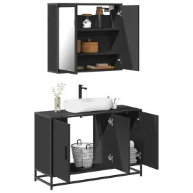 Juego de muebles de baño 2 pzas madera contrachapada negro de , Muebles de baño - Ref: Foro24-3300890, Precio: 167,23 €, Desc...