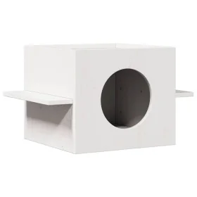 Casa para gatos de madera maciza de pino blanco 51x35x30 cm de , Mobiliario para gatos - Ref: Foro24-859305, Precio: 40,56 €,...