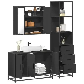 Juego de muebles de baño 3 pzas madera contrachapada negro de , Muebles de baño - Ref: Foro24-3301130, Precio: 275,43 €, Desc...